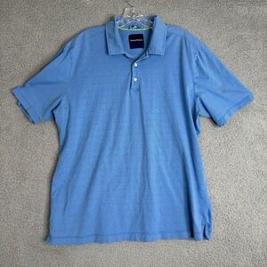 Tommy Bahama Polo Shirt Mens XL‎ Blue Silk Blend Short Sleeve Casual Golf